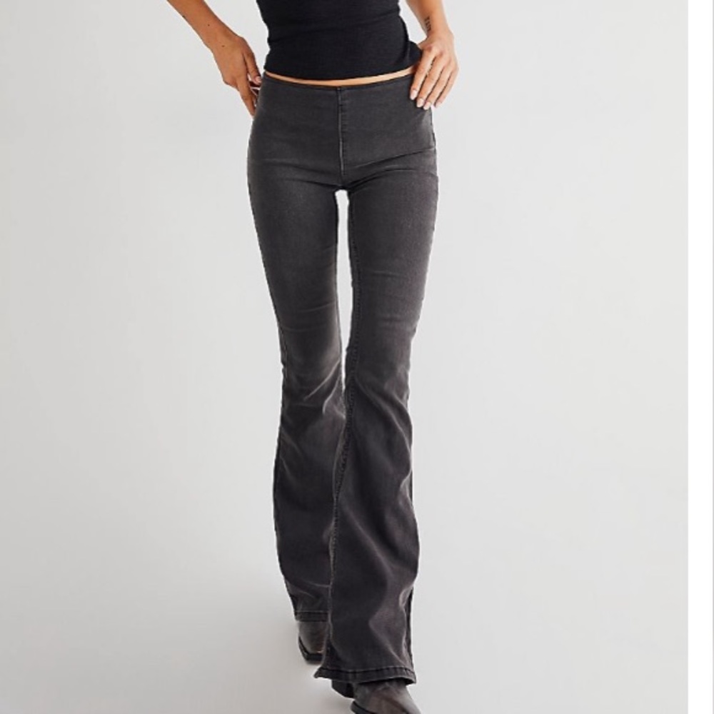 Free People penny pull on charcoal black pant jeans 27 Small S